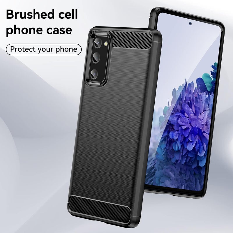 Aikcks for Samsung Galaxy S20 FE 5G/ 4G Phone case, Shockproof, Scratch Resistant Carbon Fiber Jacket, Soft TPU, for Galaxy S20 FE 5G/ 4G case (Black) - Image 3